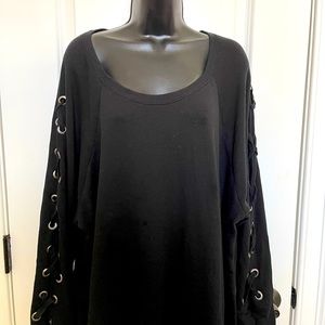 Torrid Sweatshirt Lace-up Sleeves 4X